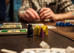 People playing a board game