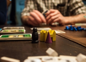 People playing a board game